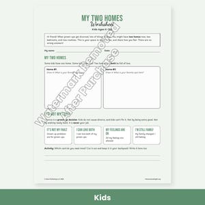 Co-Parenting Worksheets for Divorce, Two Homes Kids Activity, Teen Coping, Communication Plan, Therapy PDF image 4