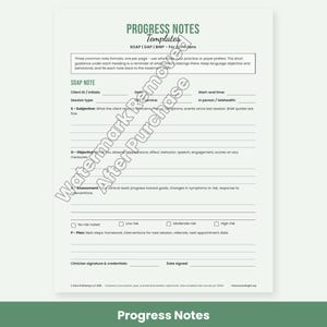 Therapist Forms: SOAP DAP BIRP Progress Notes, Treatment Plan Template, Session Check-In, Welcome Packet image 6