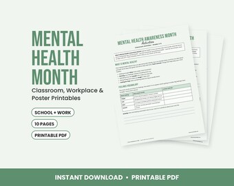 Materialien zum Monat der psychischen Gesundheit, Unterrichtsaktivitäten, Toolkit für betriebliches Gesundheitsmanagement, Poster für Mai