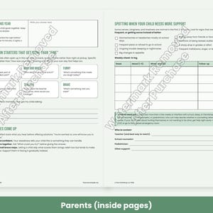 May include: A two-page printable planner for parents featuring sections titled Our Goals This Year, Conversation Starters That Get More Than Fine, Spotting When Your Child Needs More Support, and When Worries Come Up, with a weekly check-in log.