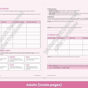 Healthy Boundaries Worksheets for Adults, Couples & Teens, Setting Limits Scripts, Therapy Printable PDF image 3