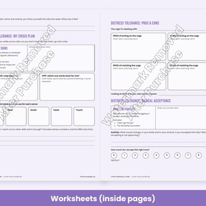 DBT Skills Worksheets, Distress Tolerance, Emotion Regulation, DEAR MAN, Diary Card, Therapy Handouts image 5