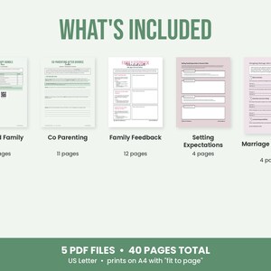 Family Therapy Worksheet Bundle, Blended Family, Co-Parenting, Couples and Parent Child Communication image 7
