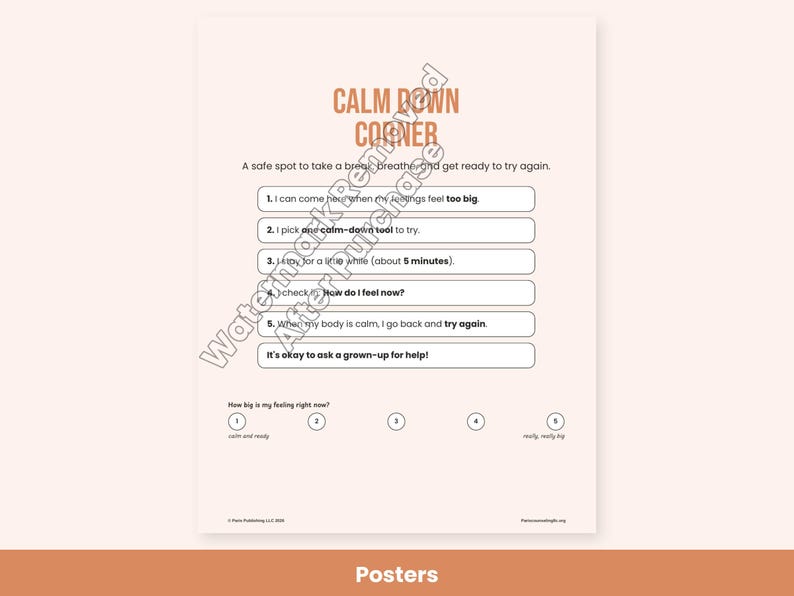 Calm Down Corner Kit, Calming Posters, Feelings & Strategy Cards, SEL Classroom Printable for Kids image 2