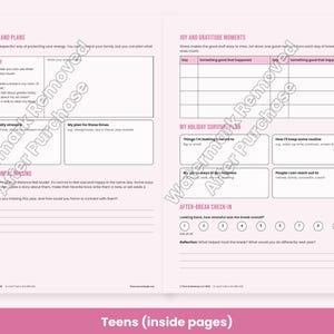 Holiday Stress Worksheets for Kids, Teens & Adults - Winter Break Coping, Boundaries, Therapy Printable PDF image 5