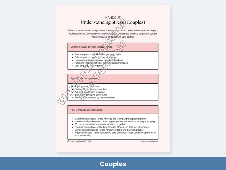 Folleto y hoja de trabajo para comprender el estrés imagen 6