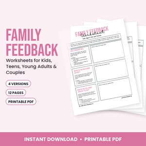 Hojas de trabajo para comentarios de la familia