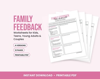 Hojas de trabajo para comentarios de la familia
