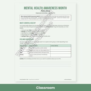 Mental Health Awareness Month Printables, Classroom Activities, Workplace Wellness Toolkit, May Posters image 2