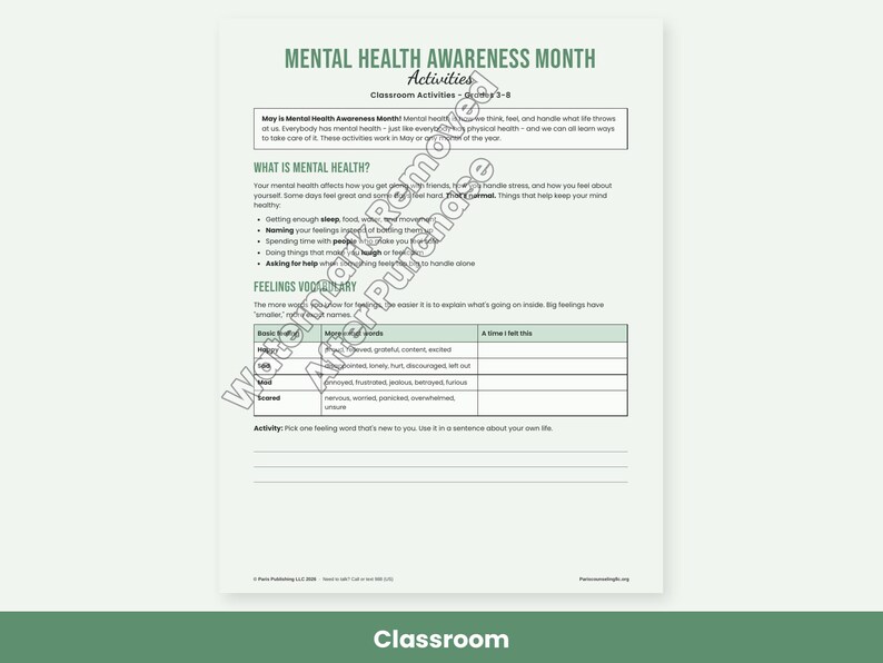 Mental Health Awareness Month Printables, Classroom Activities, Workplace Wellness Toolkit, May Posters image 2