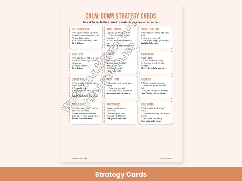 Calm Down Corner Kit, Calming Posters, Feelings & Strategy Cards, SEL Classroom Printable for Kids image 4