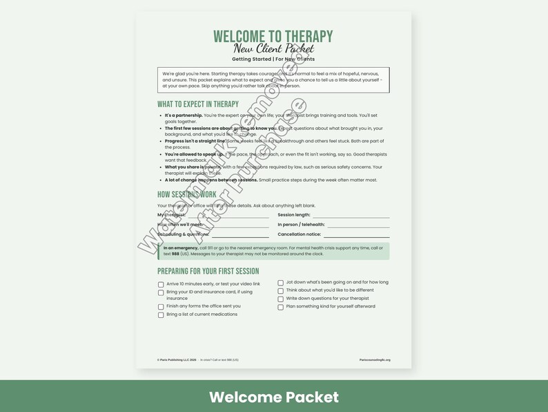 Therapist Forms: SOAP DAP BIRP Progress Notes, Treatment Plan Template, Session Check-In, Welcome Packet image 8