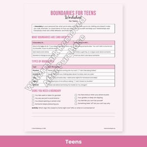 Healthy Boundaries Worksheets for Adults, Couples & Teens, Setting Limits Scripts, Therapy Printable PDF image 6