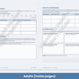 Grief and Loss Worksheets for Kids, Teens & Adults, Bereavement Therapy Printable, Coping Skills image 7