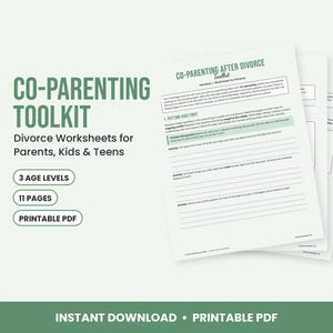Co-Parenting Worksheets for Divorce, Two Homes Kids Activity, Teen Coping, Communication Plan, Therapy PDF image 1