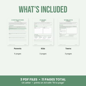 Co-Parenting Worksheets for Divorce, Two Homes Kids Activity, Teen Coping, Communication Plan, Therapy PDF image 8