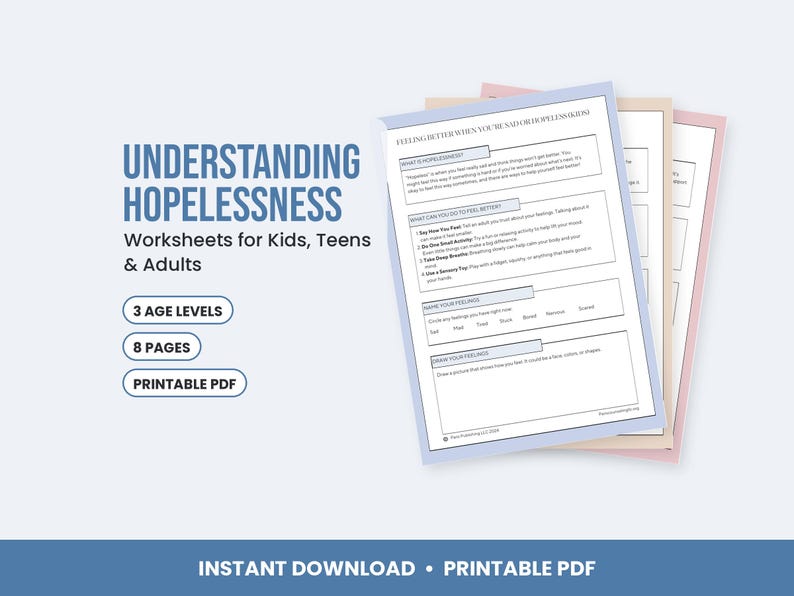 Understanding Hopelessness Worksheets image 1