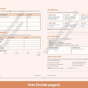 Hojas de trabajo para el manejo de la ira para niños, adolescentes y adultos: técnicas para calmarse, terapia (PDF imprimible) imagen 3