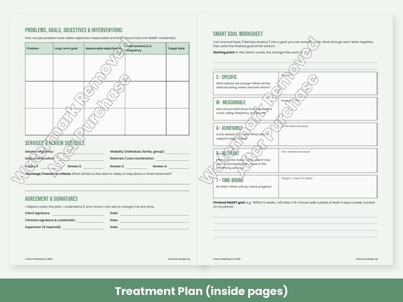 Therapist Forms: SOAP DAP BIRP Progress Notes, Treatment Plan Template, Session Check-In, Welcome Packet image 5
