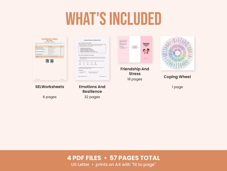 SEL-Paket für den Unterricht, Arbeitsblätter zum sozial-emotionalen Lernen, Bewältigungsrad, Resilienz und Freundschaft Bild 5