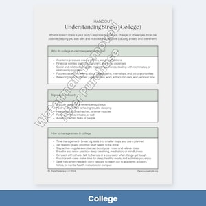Folleto y hoja de trabajo para comprender el estrés imagen 5