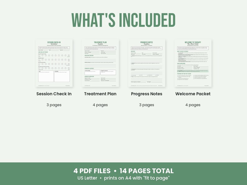 Therapist Forms: SOAP DAP BIRP Progress Notes, Treatment Plan Template, Session Check-In, Welcome Packet image 10