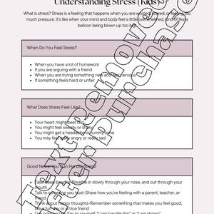 Understanding Stress Handout + Worksheet
