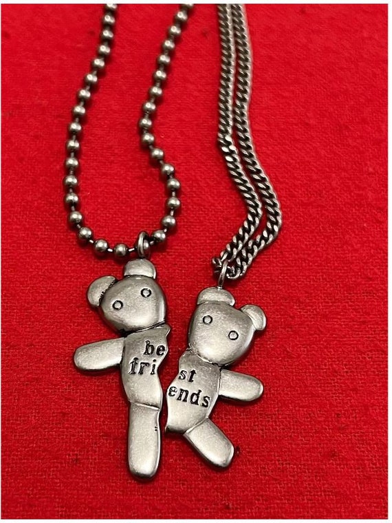 Teddy Bear Ball Chain Necklace - Etsy