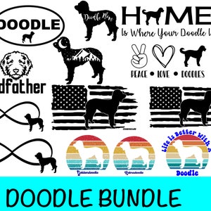 18 Doodle Bilder SVG Bundle / Goldendoodle Clipart / Cut File / Cricut / Vektor / Dxf / Png / Eps / Labradoodle Dog Bundle