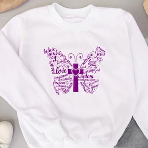 Inspirierend christlicher Schmetterling / Schmetterling Worte / Kreuz / religiös / SVG / geschnittene Datei / Cricut / Silhouette / Design Space / Shirt Datei
