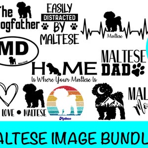 15 Maltese Dog SVG Bundle / Maltie Clipart/ Cut File/ Cricut/ Vector/ Dxf/ Png/ Eps / Maltey Dog Bundle