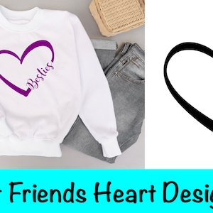 Best Friends Heart SVG Cut File / para Cricut Silhouette Canva / Uso comercial / Descarga instantánea / Silueta / Besties SVG