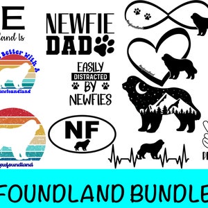 13 Newfoundland SVG Bundle / Newfie Clipart / Cut File / Cricut / Vector / Dxf / Png / Eps / Newfey Dog Bundle
