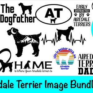 14 Airedale Terrier Dog SVG Bundle / Terrier Clipart/ Cut File/ Cricut/ Vector/ Dxf/ Png/ Eps / Airedale Bundle