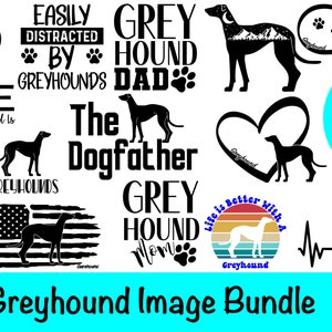 Bundle SVG lévrier / Clipart chien lévrier / fichier de coupe / Cricut / vecteur / Dxf / Png / Eps / Bundle chien de course