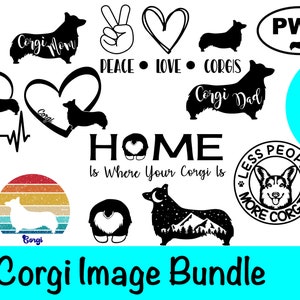 Corgis SVG Cut File Bundle / CorgiClipart/ Cut File/ Cricut/ Vektor/ Dxf/ Png/ Eps / Welsh Corgis Dog Bundle