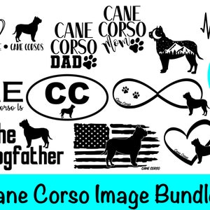 14 Cane Corso SVG Bundle / Mastiff Dog Clipart/ Cut File/ Cricut/ Vector/ Dxf/ Png/ Eps / Italian Mastiff Bundle