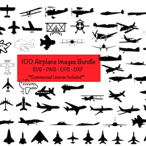 Airplane plane images bundle | SVG png eps dxf | for cricut and silhouette | airplane jet biplane airliner images