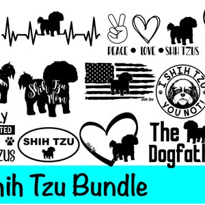 15 Shih Tzu Dog SVG Bundle / Shih Tzu Clipart / Cut File / Cricut / Vector / Dxf / Png / Eps / Shih Tzu Bundle