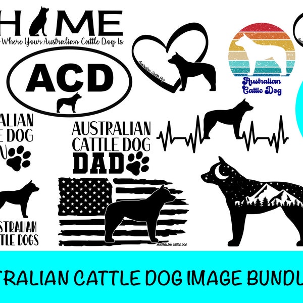 14 Australian Cattle Dog SVG Bundle / Cattle Dog Clipart/ Cut File/ Cricut/ Vector/ Dxf/ Png/ Eps / ACD Bundle