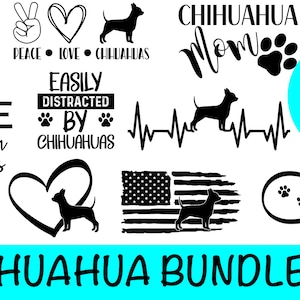 10 Chihuahua SVG Bundle / Chi Clipart/ Cut File/ Cricut/ Vector/ Dxf/ Png/ Eps / Chihuahua Dog Bundle