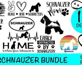 13 Schnauzer SVG Bundle / Schnauzer Clipart/ Cut File/ Cricut/ Vector/ Dxf/ Png/ Eps /Schnauzer Dog Bundle