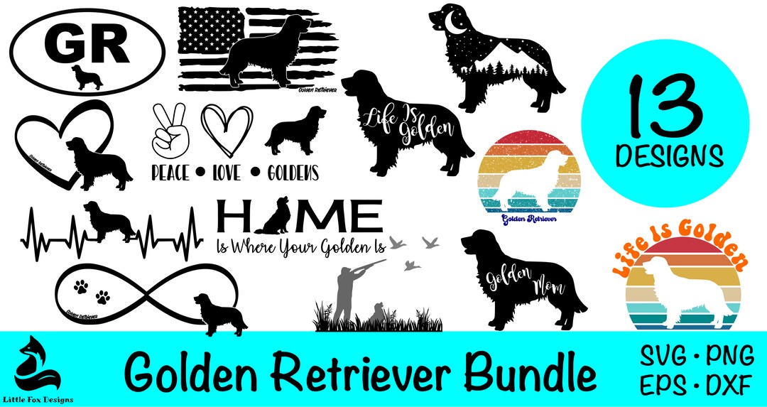 Golden Retriever Dog SVG Bundle / Golden Clipart/ Cut File/ Cricut ...