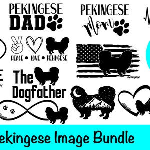 14 Pekingese Dog SVG Bundle / Toy Dog Clipart/ Cut File/ Cricut/ Vector/ Dxf/ Png/ Eps / Small Dog Bundle