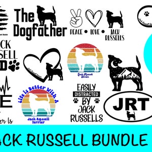 15 Jack Russell Terrier Images SVG Bundle / Jack Russell Clipart/ Cut File/ Cricut/ Vector/ Dxf/ Png/ Eps / JR Dog Bundle