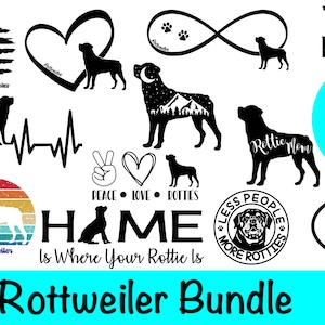 Rottweiler Dog SVG Bundle / Rottie Clipart/ Cut File/ Cricut/ Vector/ Dxf/ Png/ Eps / Rott Bundle Rottie Dog