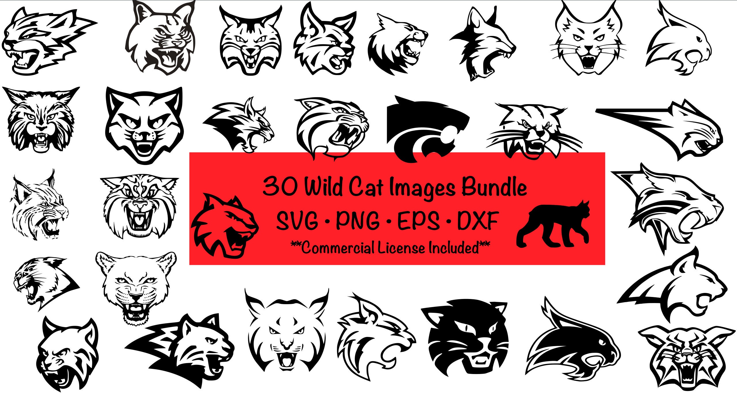 30 Wildcat SVG Bundle / Wild Cat Clipart/ Cut File/ Cricut/ - Etsy