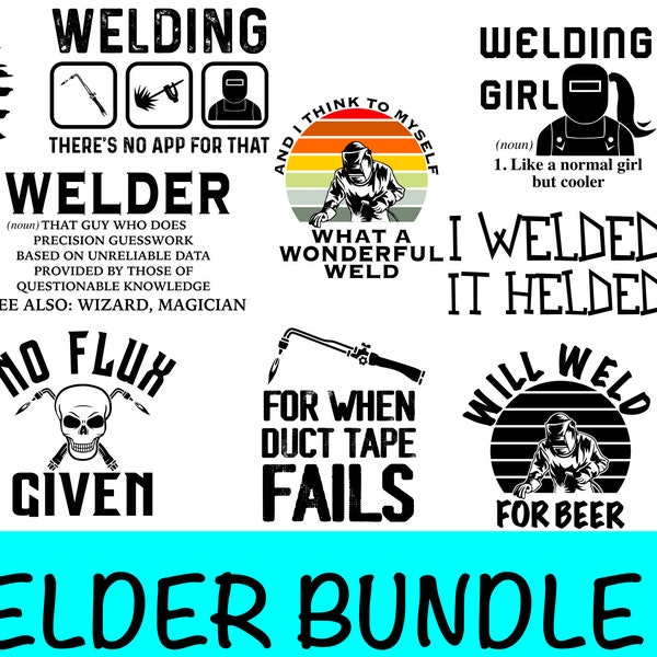 Welder Bundle / Welding Bundle / for Cricut  / SVG eps png dxf / clip art / weld vector / fabrication
