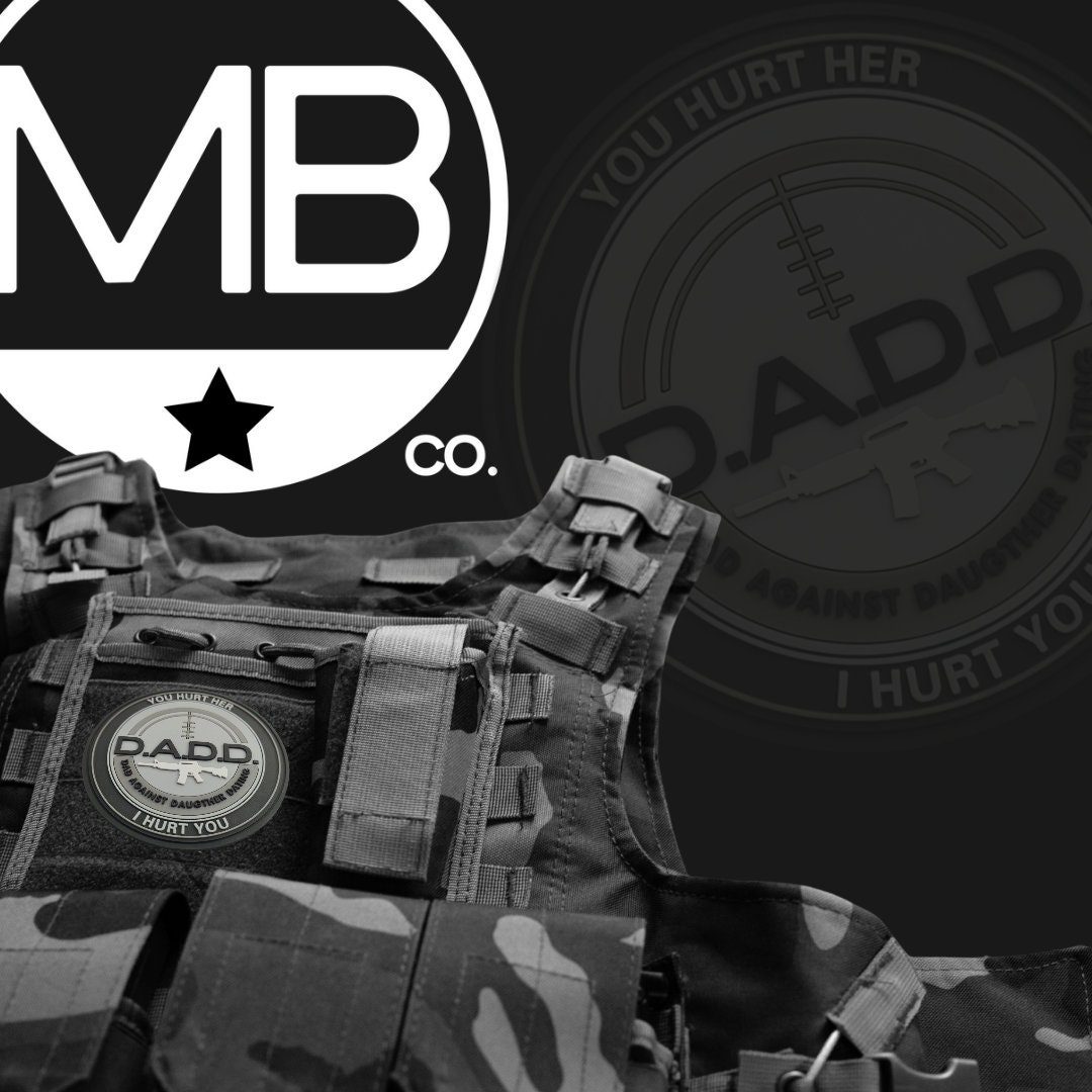 DADD Dad Against Daugthers Dating PVC Patch black Tactical Dad Patch