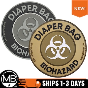 Tactical Diaper Bag Biohazard PVC Tactical Morale Patch | Funny and Practical